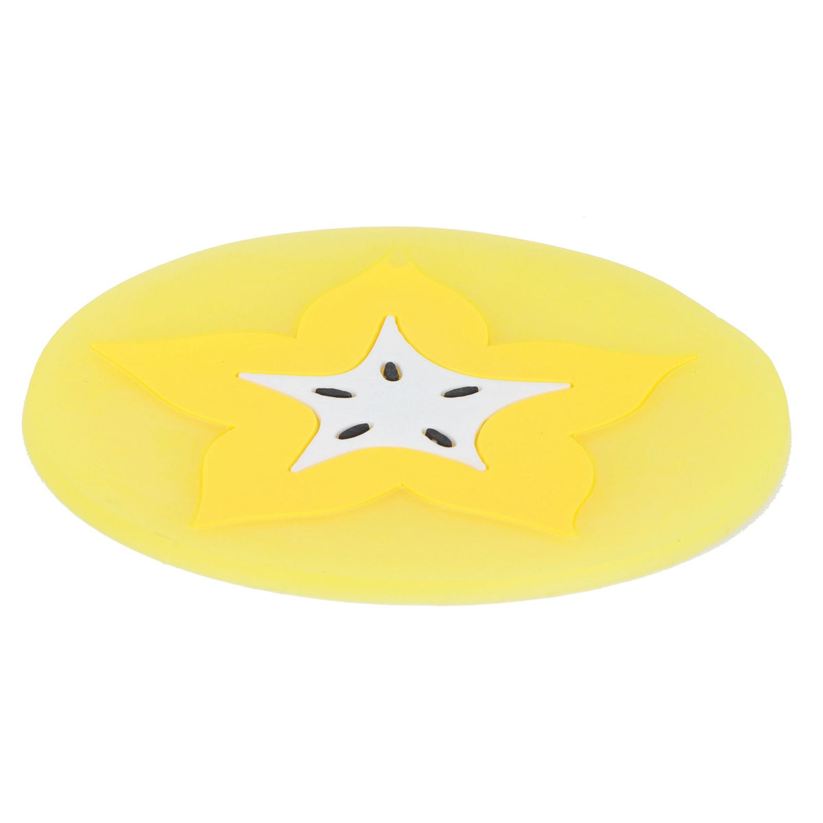 Carambola-shaped silicone coaster and placemat for cups, ideal for drinks and tableware, designed for kitchen and dining use.
