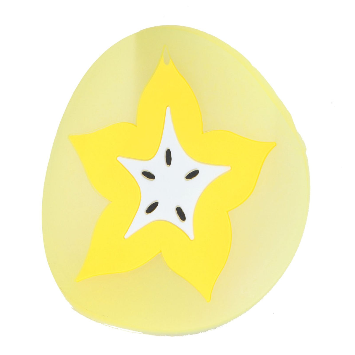 Carambola-shaped silicone coaster and placemat for cups, ideal for kitchen use and baby feeding accessories.