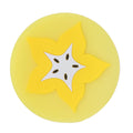 Carambola-shaped silicone coaster and placemat for cups and drinks, ideal for baby and kids feeding accessories.