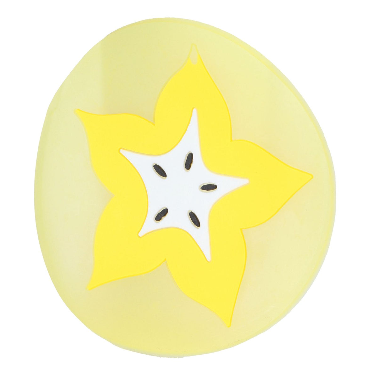 Carambola-shaped silicone coaster for drinks, colorful tableware placemat, ideal for kitchen and baby feeding accessories.