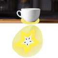 Carambola-shaped silicone coaster and placemat for drinks, ideal for kitchen and baby feeding accessories, by Everything Baby.