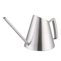 Mini stainless steel watering can in brushed finish, ideal for indoor and outdoor gardening with a 400ml capacity for kids' play.