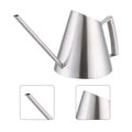 Brushed stainless steel 400ml mini watering can for garden and indoor plant watering, suitable for kids outdoor play.