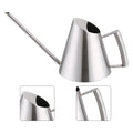Mini stainless steel watering can with brushed finish, 400ml capacity for garden planting, suitable for indoor and outdoor use.