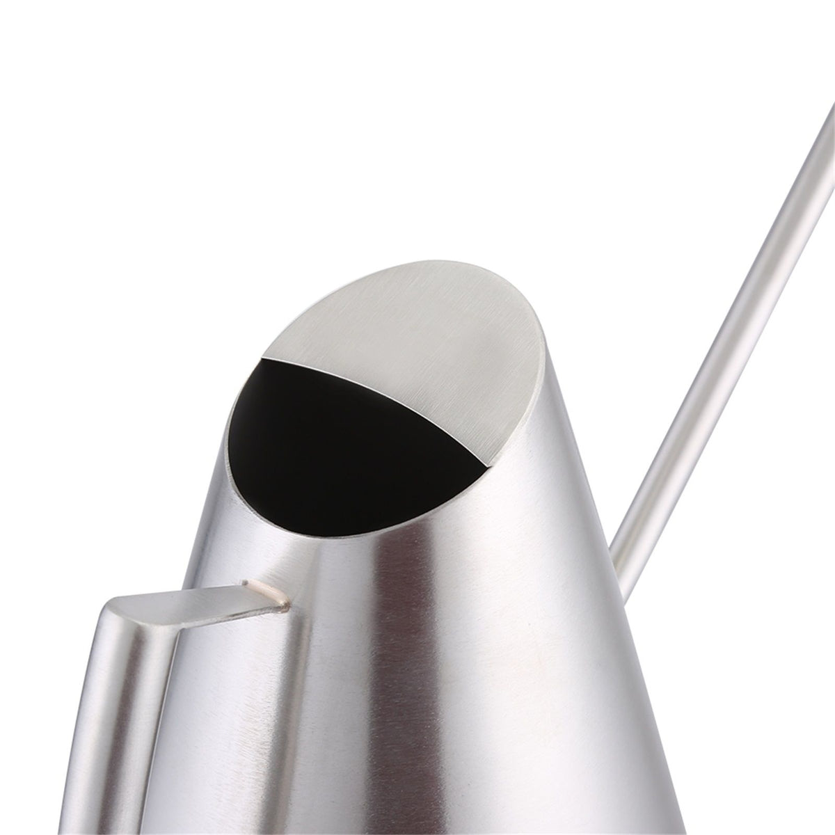 Brushed stainless steel 400ml mini watering can for garden and indoor plant watering, suitable for kids outdoor play.