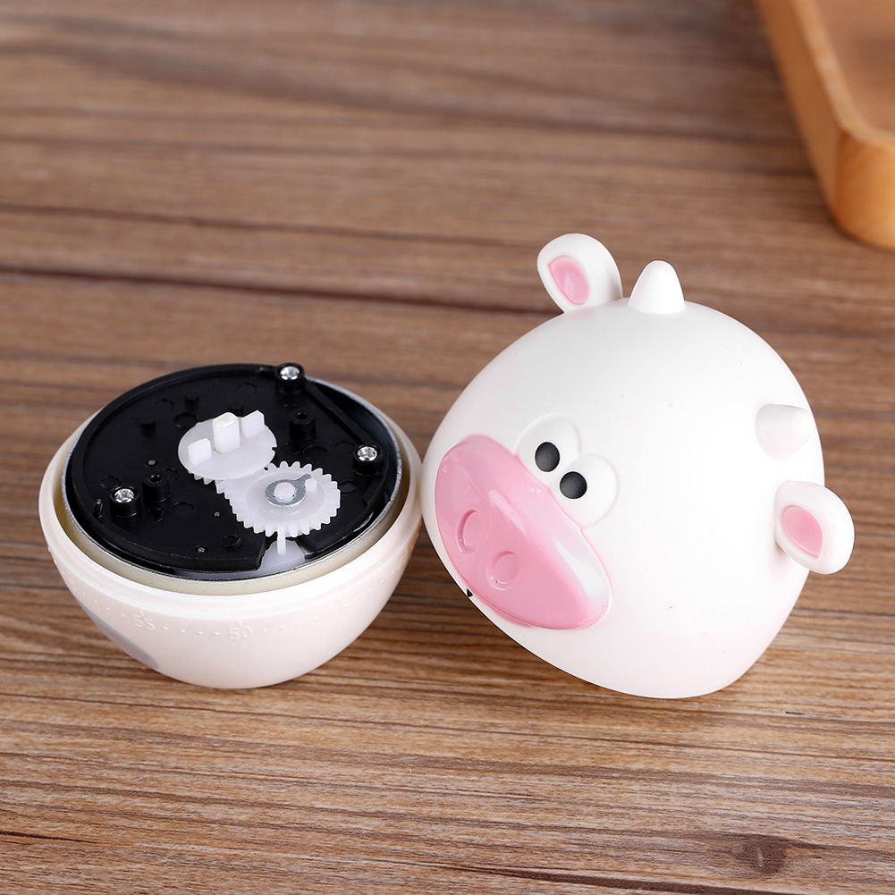 Cute cartoon kitchen timer by Everything Baby, mechanical 55-minute cooking timer for pretend play in baby and kid's kitchen toy set.