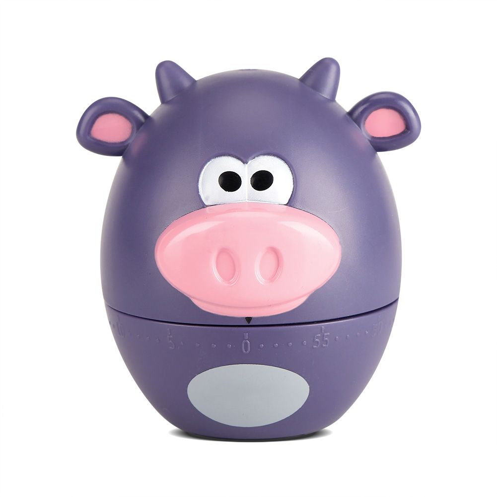 Cute cartoon kitchen timer by Everything Baby showing a mechanical 55-minute cooking timer for pretend play in a kid's toy kitchen.