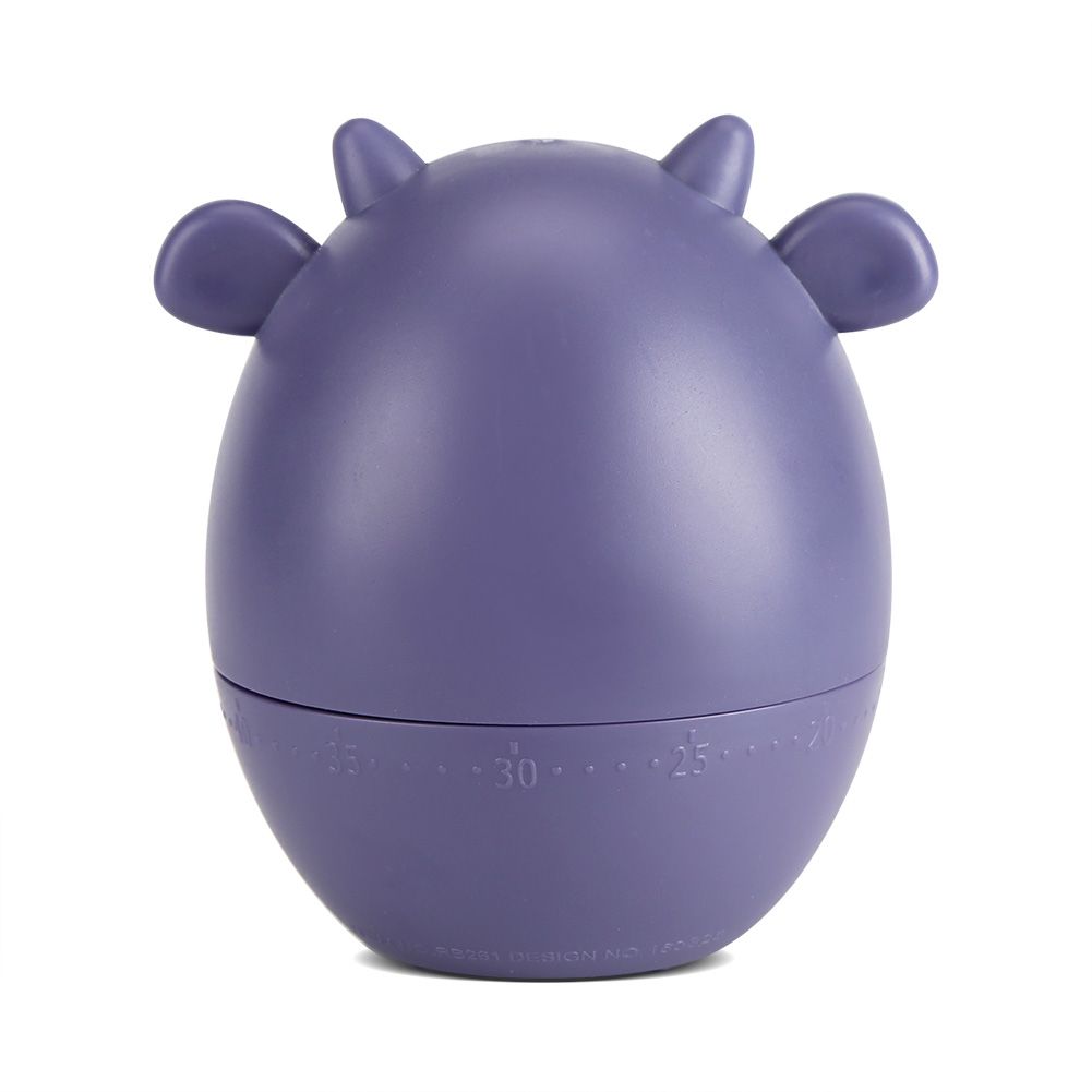 Cute cartoon mechanical kitchen timer from Everything Baby, with a 55-minute countdown, designed for pretend play and cooking fun.