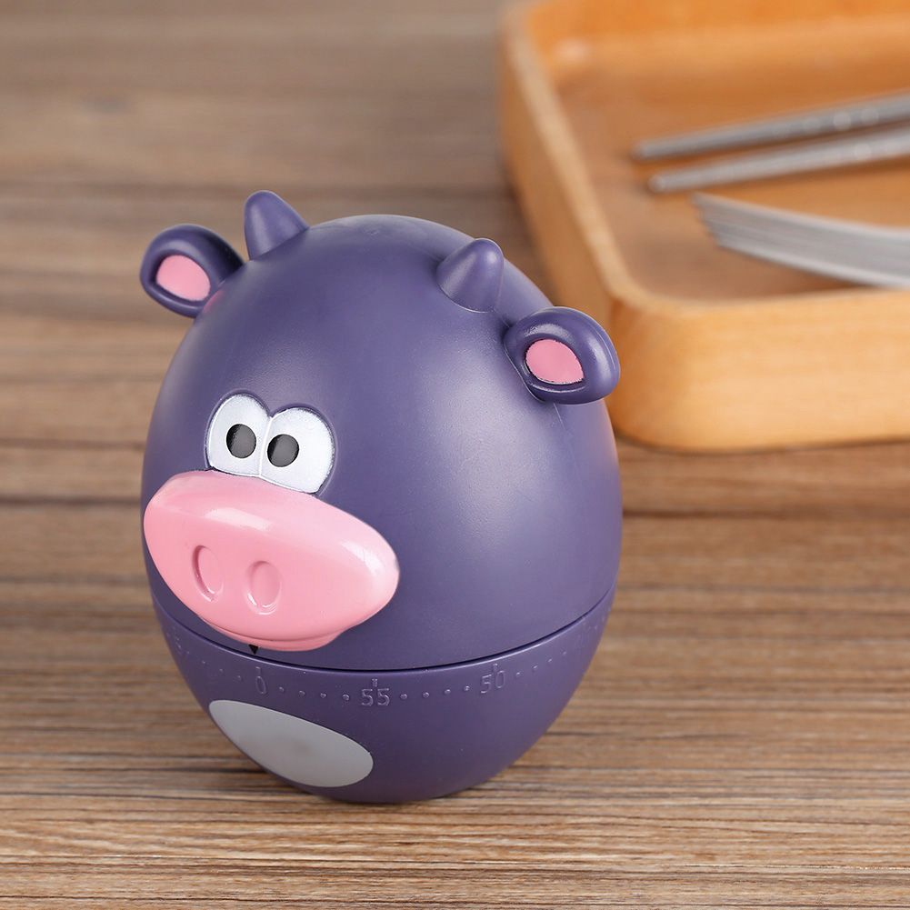 Cute cartoon kitchen timer by Everything Baby, mechanical 55-minute timer for pretend play cooking activities.