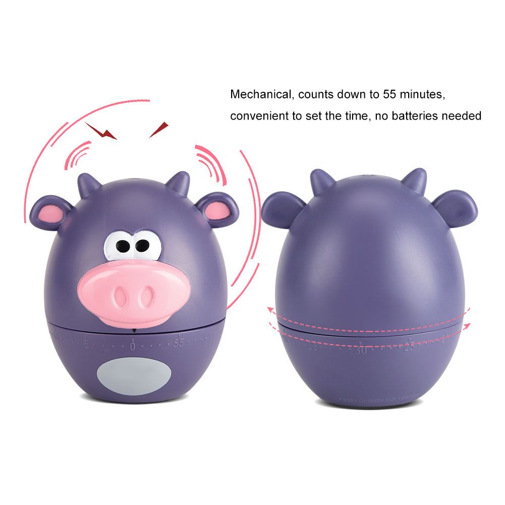Cute cartoon kitchen timer from Everything Baby, mechanical 55-minute countdown timer for pretend play cooking fun.