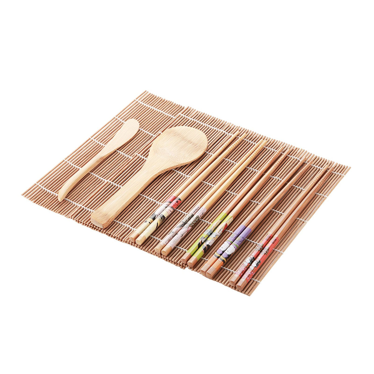 Everything Baby 13-piece bamboo sushi making kit for families, includes tools for homemade sushi creation, perfect for food lovers.