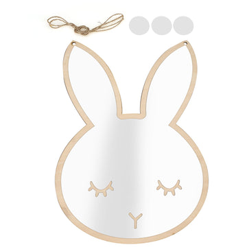 Nordic acrylic decorative mirror wall sticker featuring a rabbit design, ideal for kids' room art and home decor.