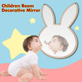 Nordic acrylic decorative mirror wall sticker featuring a rabbit design for kids' room decor and furniture accents