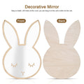 Nordic acrylic decorative mirror wall sticker with rabbit design, ideal for children's room decor and kid's furniture accents