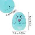 Blue plastic cartoon egg-shaped manual kitchen timer with mechanical alarm, designed for cooking and kitchen use.
