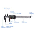 Digital caliper with extra-large LCD screen for precise inside, outside, and depth measurements, in black, by Everything Baby.