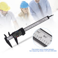 Digital caliper with large LCD screen for precise inside, outside, and depth measurements, black color, suitable for safety gate fittings.