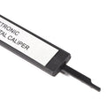 Digital caliper with large LCD screen for precise inside, outside, and depth measurements, black color, ideal for detailed measurements.