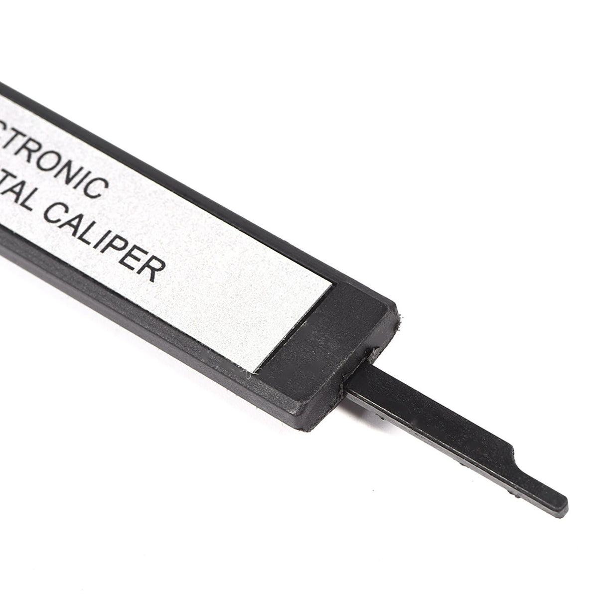 Digital caliper with large LCD screen for precise inside, outside, and depth measurements, black color, ideal for detailed measurements.