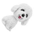 White dog-shaped bobble head toy for car interior decor, perfect for dashboard ornament in baby and kids ride-on cars.