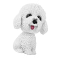 White simulation shaking head dog bobble head toy for car dashboard, decorative ornament for ride-on car interior by Everything Baby