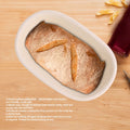 Handmade unbleached natural cane banneton proofing basket for bread dough, 21x13.5x8cm, ideal for bread baking and proofing.