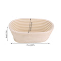 Handmade unbleached cane banneton proofing basket for bread baking, 21x13.5x8cm, suitable for artisanal dough proofing.