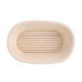 Handmade unbleached natural cane banneton proofing basket for bread dough, 21x13.5x8cm, ideal for bread baking and proofing.