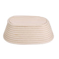 Handmade unbleached natural cane banneton proofing basket for bread dough, 21x13.5x8cm, ideal for bread baking and proofing.