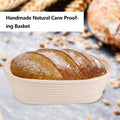 Handmade unbleached natural cane banneton proofing basket for bread dough, 25x14.5x8cm, ideal for bread baking.