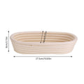Handmade unbleached natural cane banneton proofing basket for bread dough, 27.5x14x8cm, suitable for bread baking.
