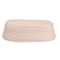 Handmade unbleached natural cane banneton proofing basket for bread dough, 27.5x14x8cm, part of bread baking kit.