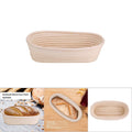 Handmade unbleached natural cane banneton proofing basket for bread dough, 27.5x14x8cm, ideal for baking and proofing bread.
