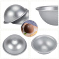 Aluminum 9cm semicircle mold for baking, ideal for chiffon cakes, pudding, and desserts, with a smooth, shiny surface.