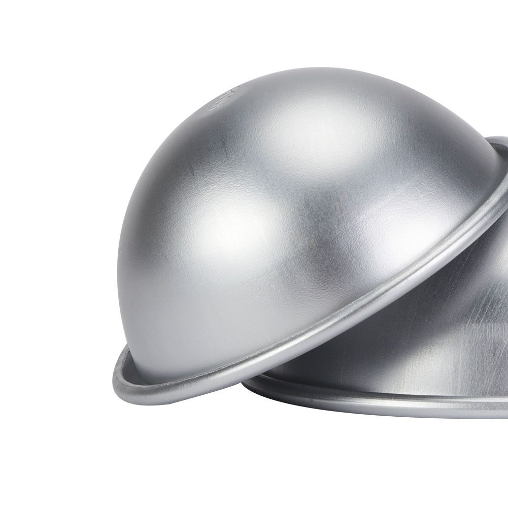 Aluminum 9cm semicircle mold for chiffon cakes and desserts, ideal for baking and pudding in baby and kids pretend play kitchen.
