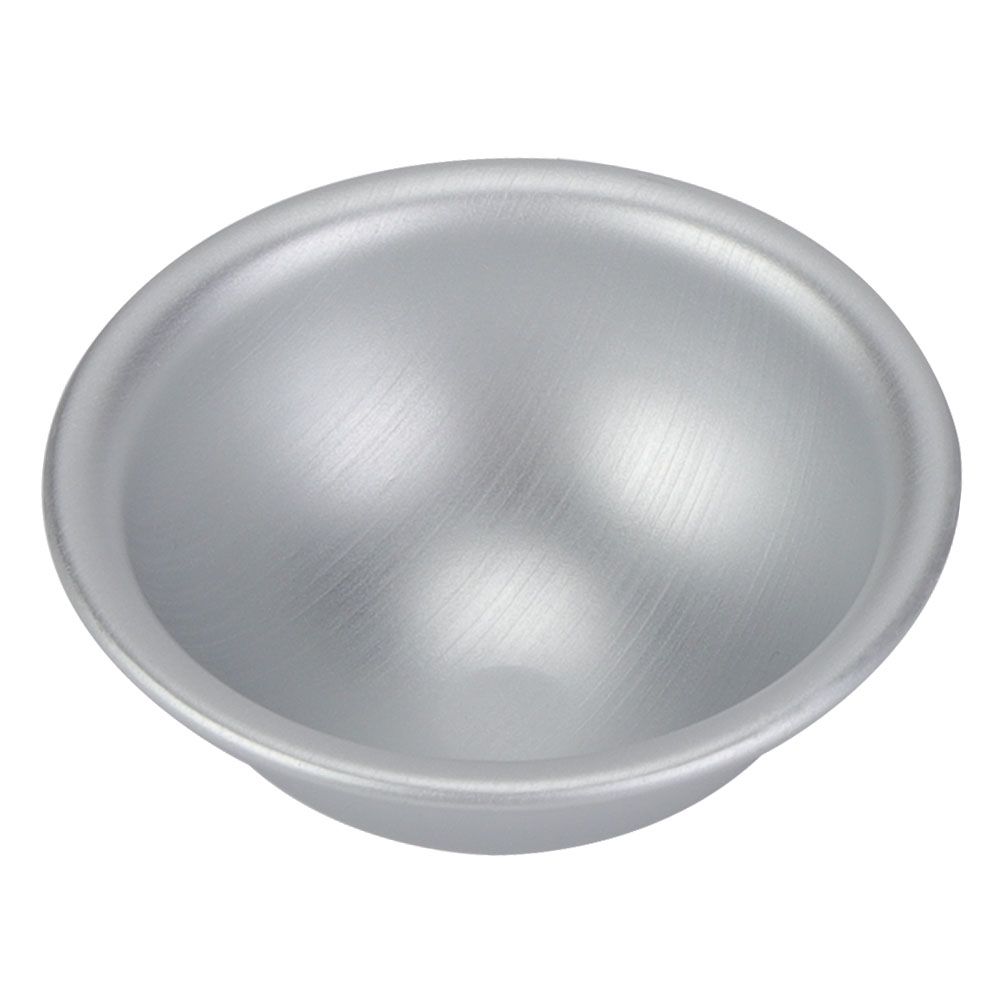 Aluminum 9cm semicircle mold for baking and dessert making, ideal for chiffon cakes, puddings, and creative baking projects.