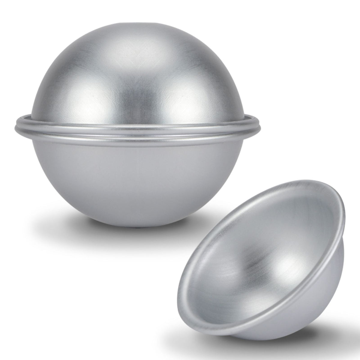 Aluminum 10cm semicircle mold for baking and dessert decorating, used for chiffon cakes, puddings, and creative baking projects.