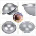 Aluminum 10cm semicircle mold for baking and dessert making, with a hemisphere shape, used for chiffon cakes and puddings.