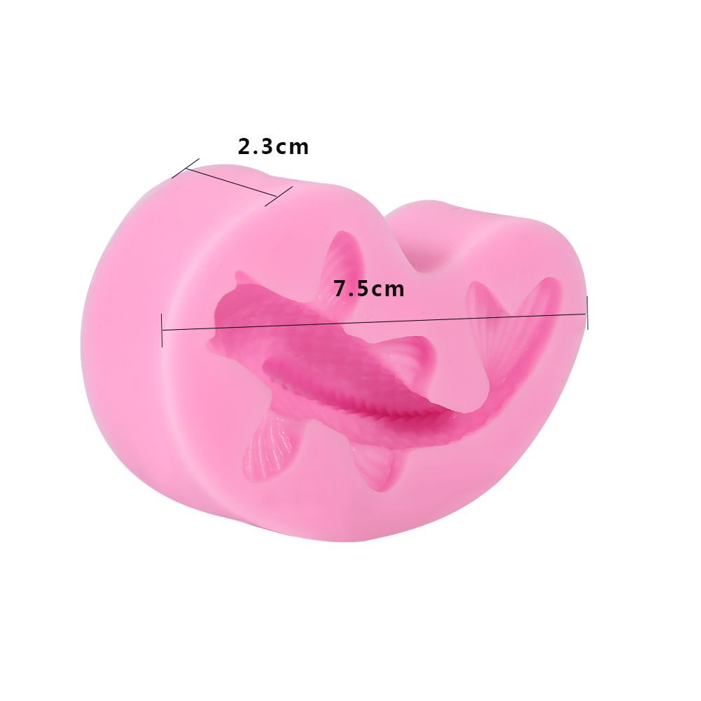 3D fish-shaped silicone fondant mold for cake decorating, suitable for chocolate and sugarcraft, by Everything Baby.