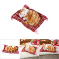 Yellow plush sleeping kitten toy with sound, perfect for kids’ pretend play and Christmas gift by Everything Baby.