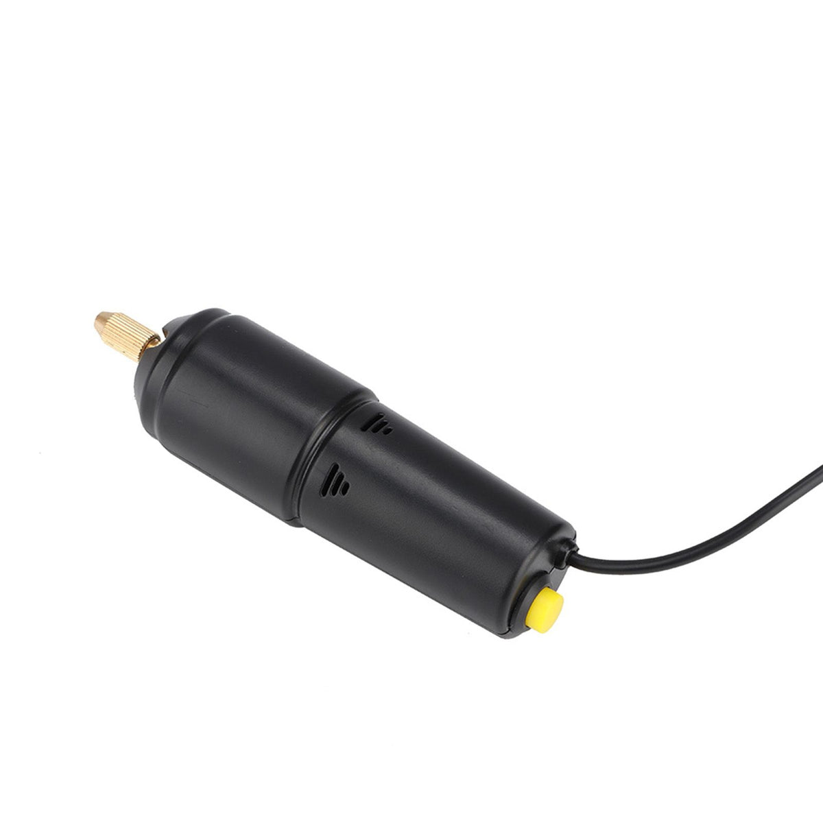 Portable mini electric handheld drill with micro USB power and 3 bits, designed for kids' outdoor play and toy construction.