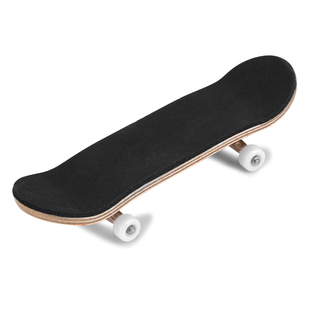 White maple wooden fingerboard skate toy by Everything Baby with box, designed for kids' building and finger skateboarding play.
