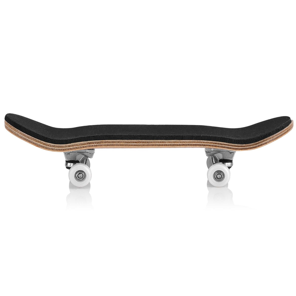 Maple wooden alloy fingerboard skateboard with box, white color, designed for kids' building and creative play.