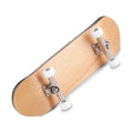 White maple wooden alloy fingerboard skateboard by Everything Baby, with box, designed as a fun building toy for kids.
