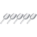 Set of five stainless steel Sweet Scoops for candy buffet, ideal for home or wedding dessert displays, by Everything Baby.