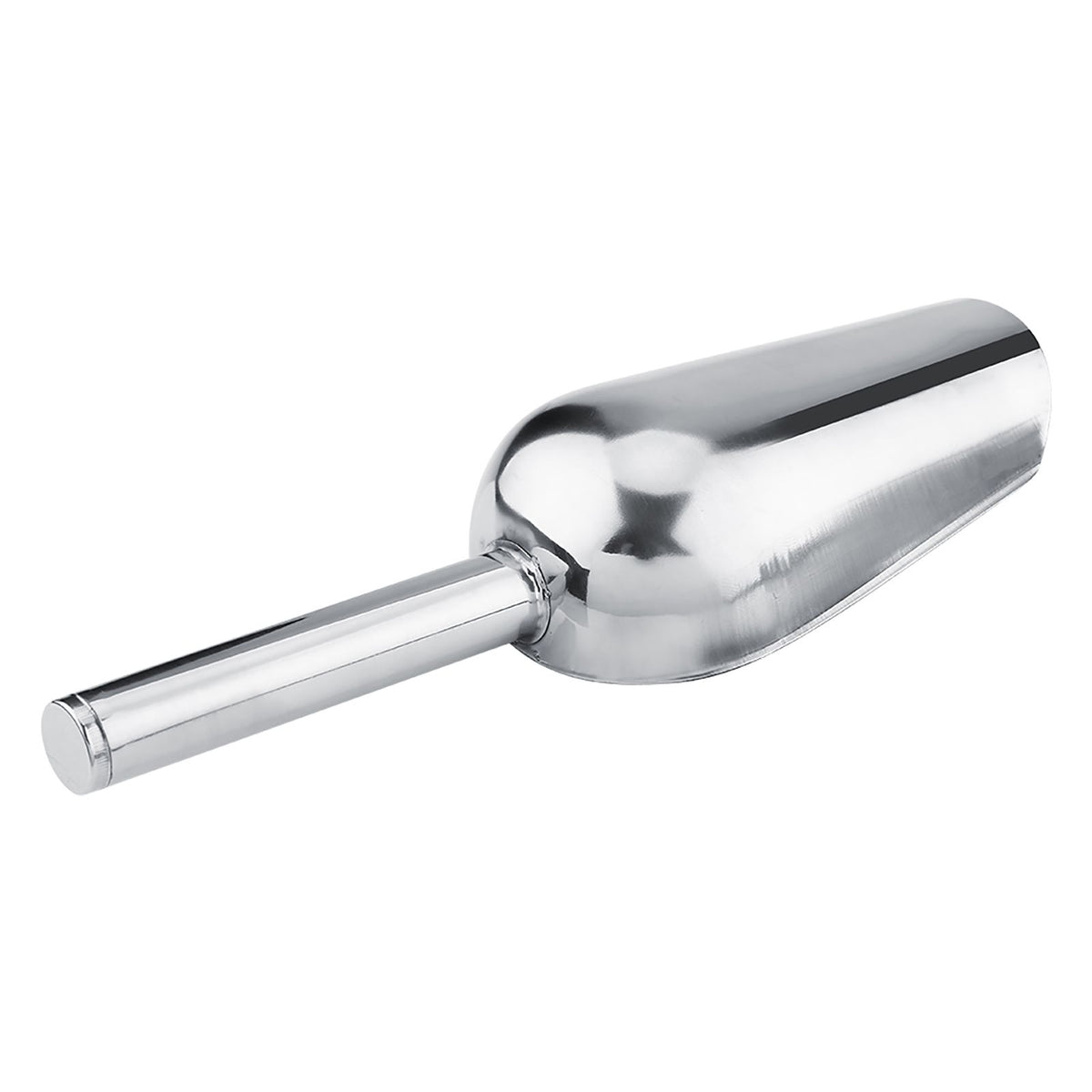 Set of five stainless steel Sweet Scoops for candy and snack serving, ideal for wedding candy buffets and home kitchens.