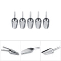 Set of 5 stainless steel candy scoops from Sweet Scoops, ideal for wedding candy buffets and kitchen use, by Everything Baby.