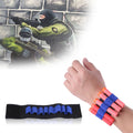 Colorful toy gun wristband with soft bullets, designed for outdoor play, suitable for kids, by Everything Baby.