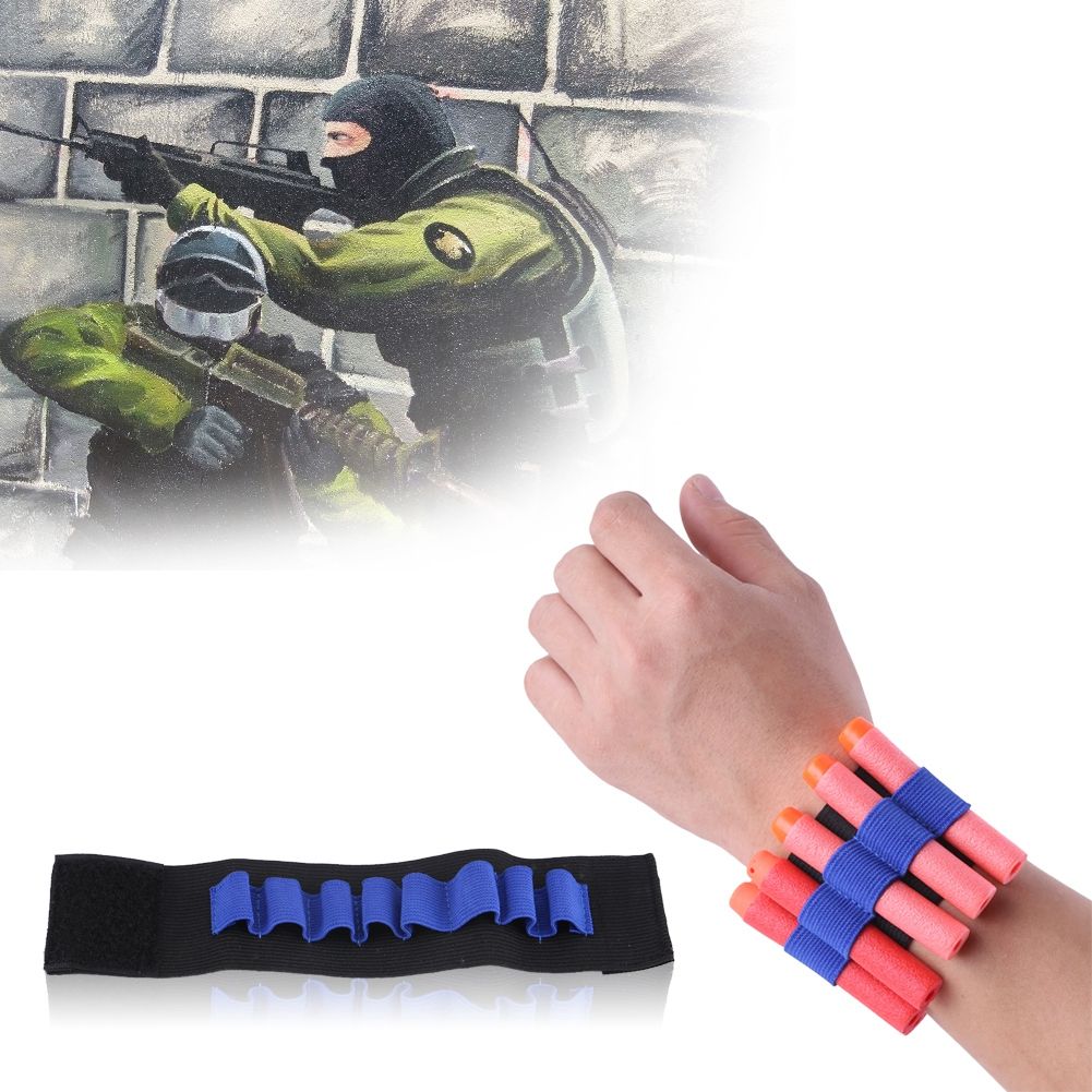 Colorful toy gun wristband with soft bullets, designed for outdoor play, suitable for kids, by Everything Baby.