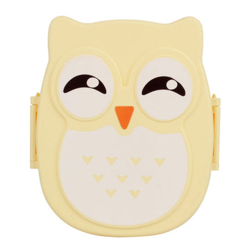 Colorful plastic cartoon owl lunch box by Everything Baby, food-safe microwave storage container for kids' pretend play.